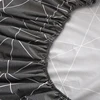 Geometric Triangle Waterproof Fitted Sheet Queen King Mattress Cover Fit Sheet with Elastic Band Bedsheet Twin Full Bed Cover 3