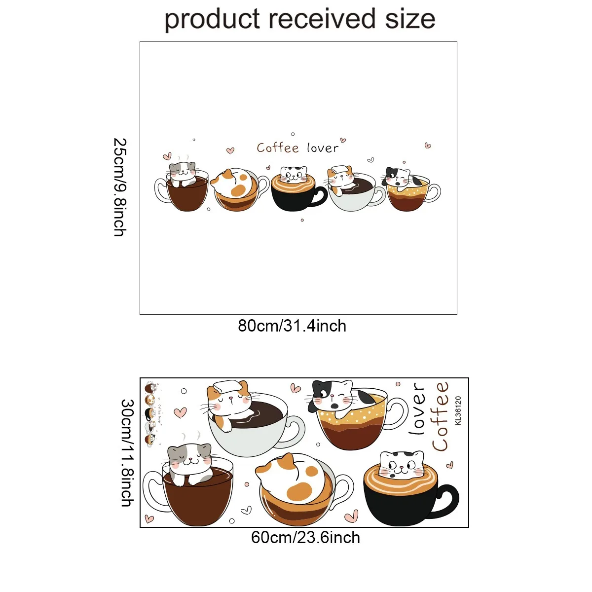 COFFEE cute cat cartoon wall stickers Restaurant living room cafe background wall decoration self-adhesive wall stickers