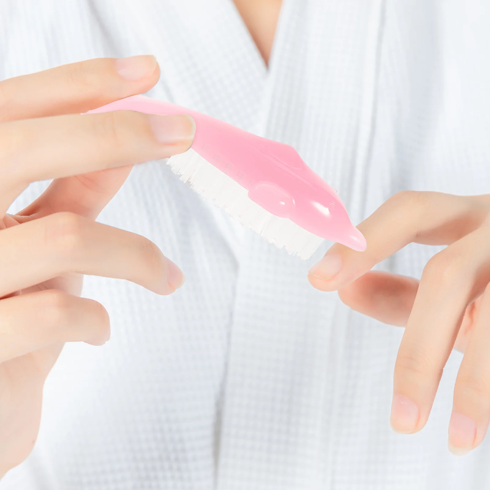 

5 Pcs Dolphin Nail Brush Manicure Makeup Fingernail Scrubber Plastic Cleaning