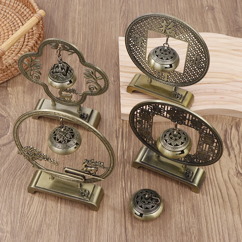 Lotusblume Weihrauch brenner Retro aushöhlen Zink legierung hängen Lotus brenner Segen Kapuzinerkresse Halter Home Office Dekor – Detail 7