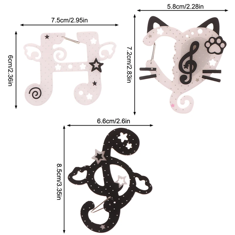 Neue Cartoon Nette Musiknote Karabiner Schlüsselbund Nette Acryl Tasche Anhänger Rucksack Dekoration DIY Zubehör Urlaub Geschenke – Detail 9