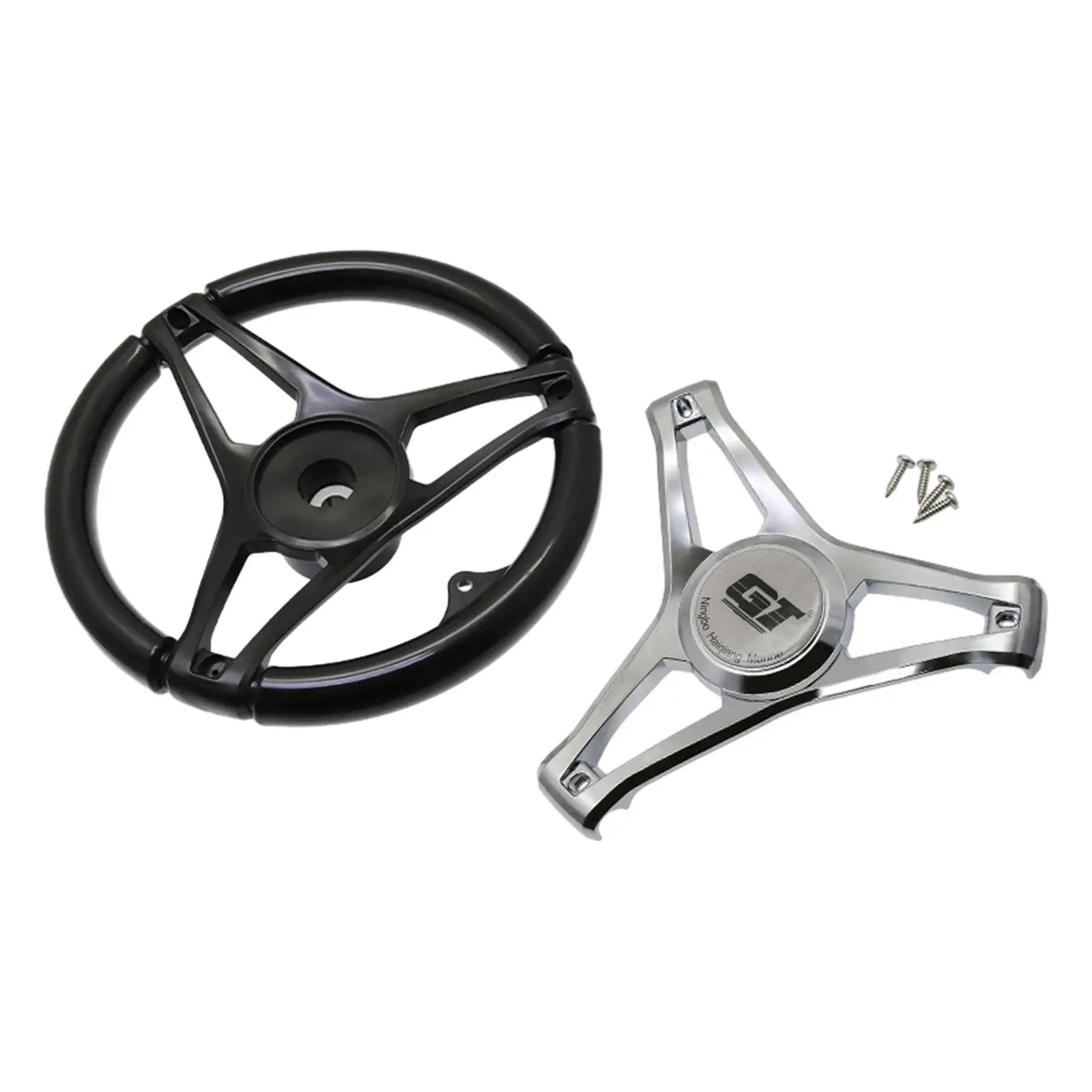 Boat Steering Wheel Anti Slip Waterborne Vehicles Sturdy 340mm for Marine Vessels Boat Speedboat Yacht Pontoon Boat