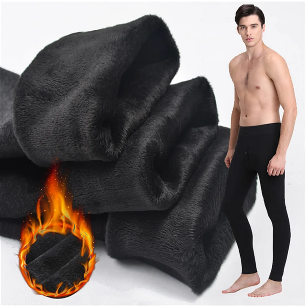 Thermal Underwear Sets Men Winter Long Johns Thick Fleece Leggings XL To 6XL