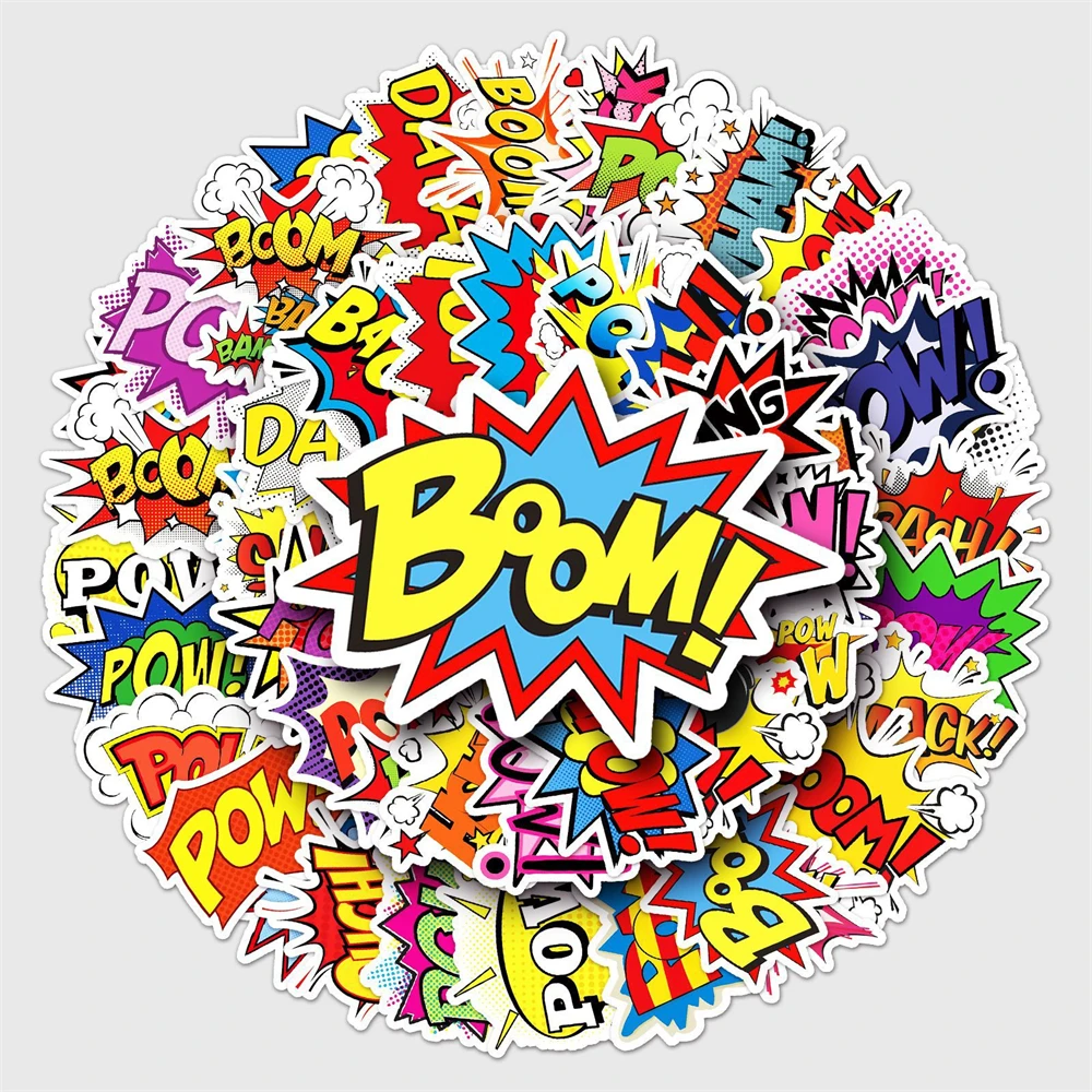 Наклейки с надписью на английском языке BOOM POW граффити украшение шлем для