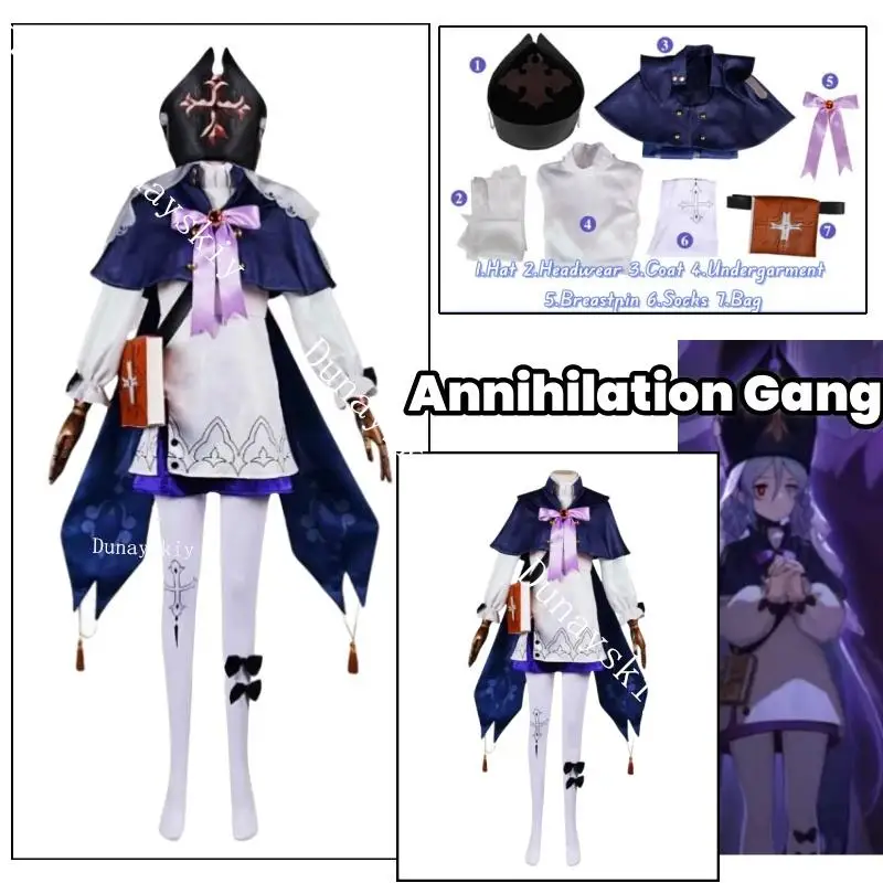 

Annihilation Gang Cosplay Costume Clothes Uniform Cosplay Hat Performance Dress Halloween Party Woman Game Honkai: Star Rail