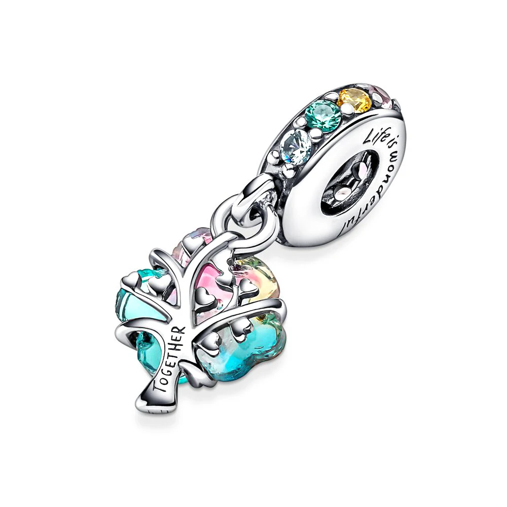 925 srebro Pandora Blue Butterfly & cytat Double Charm zawieszki fit oryginalna bransoletka Making biżuteria dla kobiet prezent