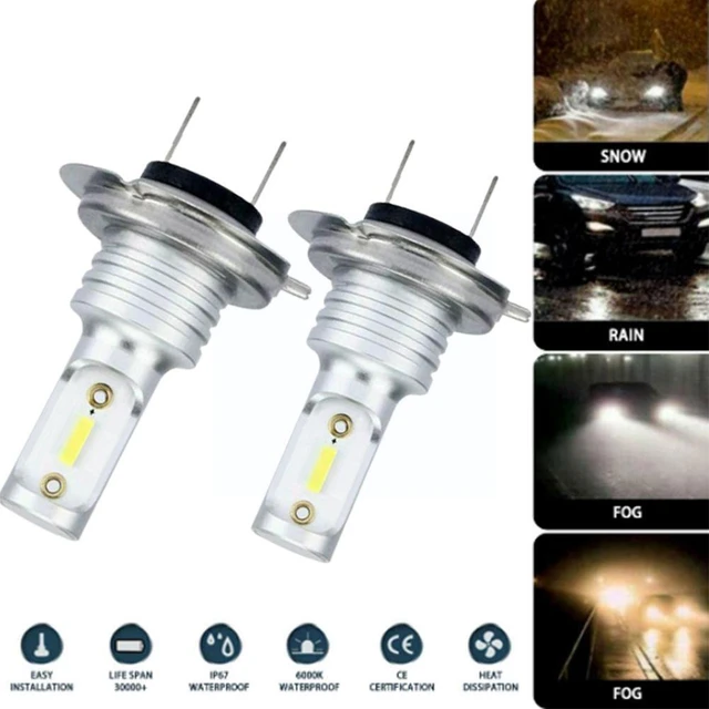 H7 LED Headlight High/Low Beam Fog/Driving Light Bulbs Kit 100W 8000LM  6000K White