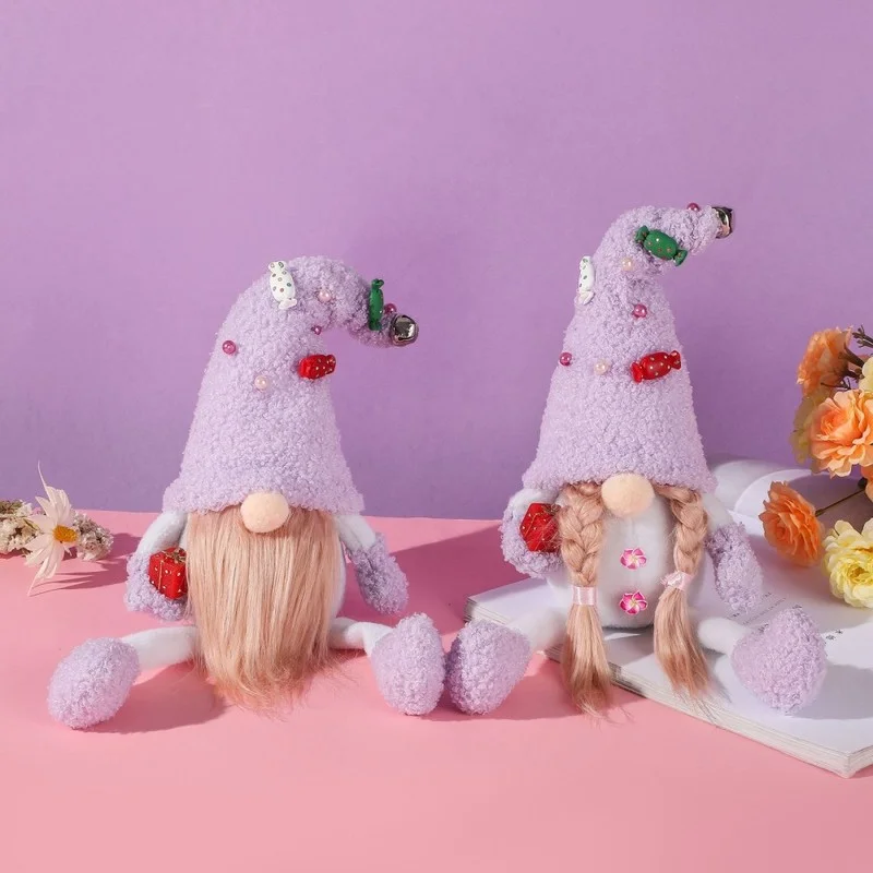 

The Christmas Purple Faceless Old Man Christmas Doll Gift Pack Faceless Elderly Christmas Family Decoration Toy for Children