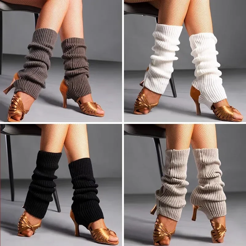 2pcs Knitted leg cover yoga socks dance leggings female sports protection socks
