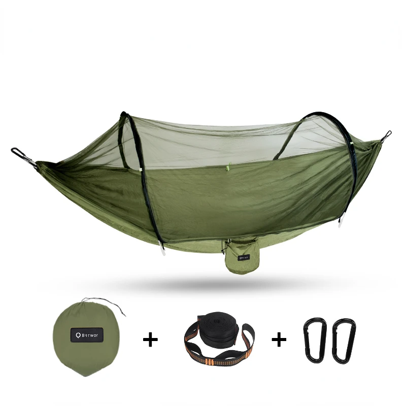 

Portable Outdoor Camping Hammock 1-2 Person Go Swing with Mosquito Net Hanging Bed Ultralight Tourist Sleeping Hammock Tent