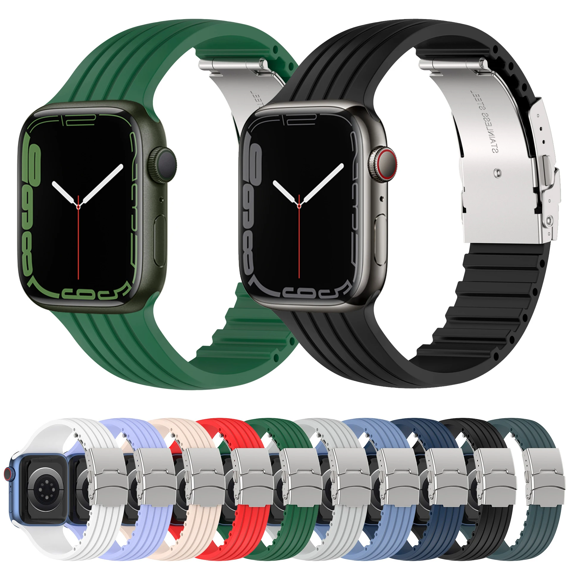 Silikonarmband für Apple Watch Band 45 mm 44 mm 42 mm 41 mm 40 mm 38 mm 45 mm Armband Armband Gürtel Correa iWatch Serie 7 6 SE 5 4 3_voghion.com
