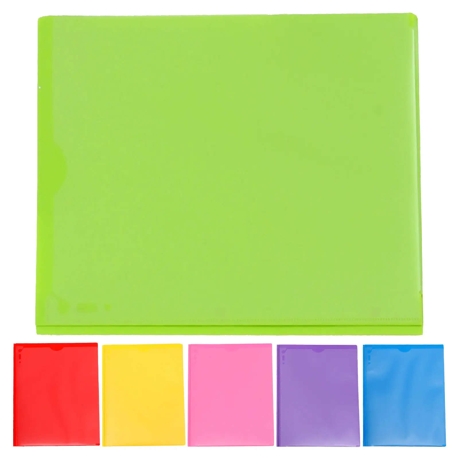 6Pcs 헤비 듀티 플라스틱 파일 폴더(2개의 포켓 포함) 사무실 홈 스쿨 문서 정리용 부드러운 둥근 모서리 휴대용