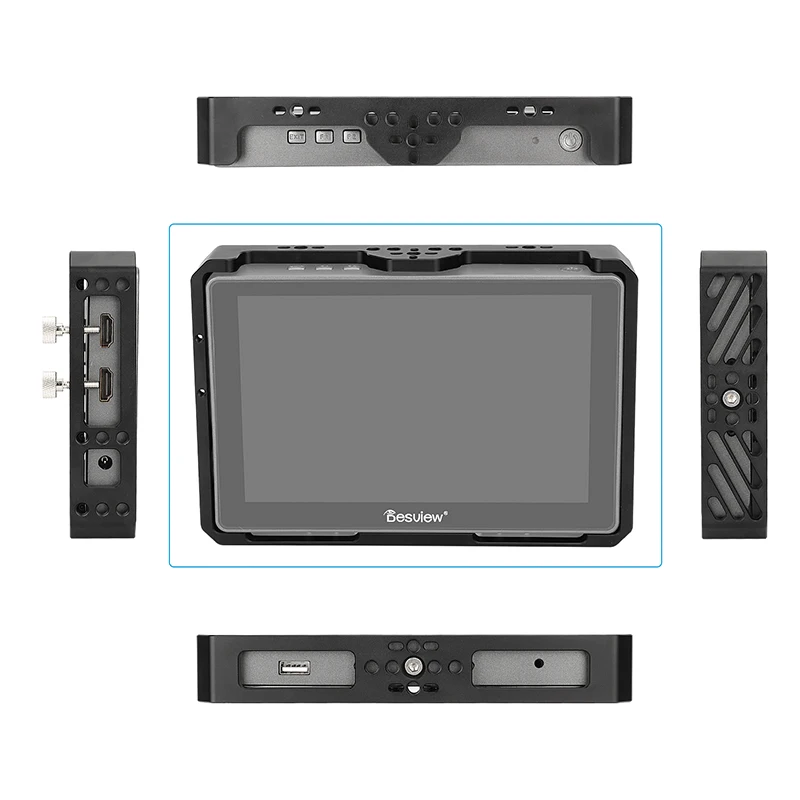 Full Monitor Cage Bracket for Desview R7II 7" On-Camera Monitors With HDTV Cable
