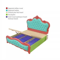 Lit avec tête de lit capitonnée, style nordique unique, cadre de lit Queen Deluxe, tables de chevet avec rangement, meubles de chambre à coucher 2