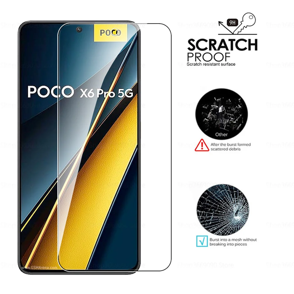 6in1 Protective Glass Case For Xiaomi Poco X6 Pro 5G Tempered Glass Poko Little X 6 X6Pro PocoX7Pro Camera Protector Cover Film phone case camera lens protector case camera protector case phone protector cover camera lens case