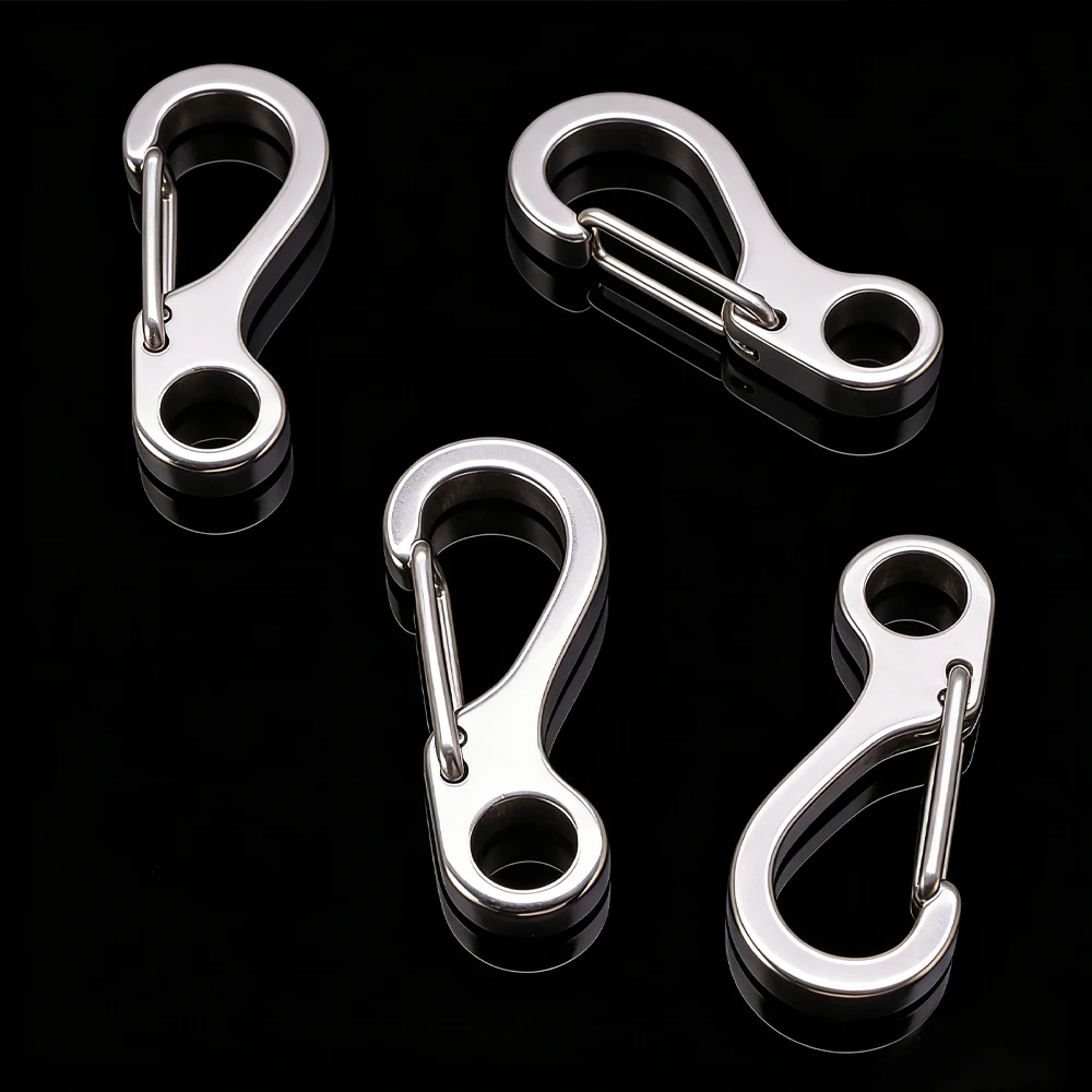 5 Stück Edelstahl-Federkarabiner, Auslöseclips, Hängeschnallen, Schlüsselanhänger, Karabiner für DIY-Schlüsselringe, Schmuckherstellung, Zubehör – Detail 2