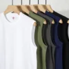 Summer Mens Cotton Vest Solid Color White Black Various Bbsorbing Breathable Sports Sleeveless T-Shirts