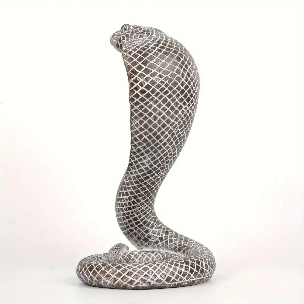 Gift Lifelike 3D Cobra Model Snake Ornament Simulated Cobra Figure Home Decor Resin Animal Simulation Model Desktop Ornament