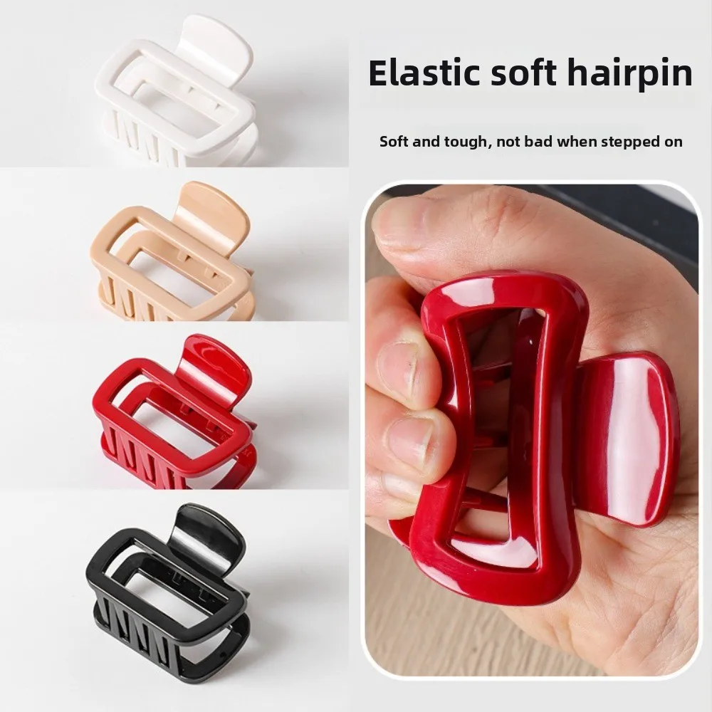 Flexible Unsnappable Hair Claw Clips Soft Silicone Non-Slip Shark Clip Anti Collision Protection Comfortable Hair Clips