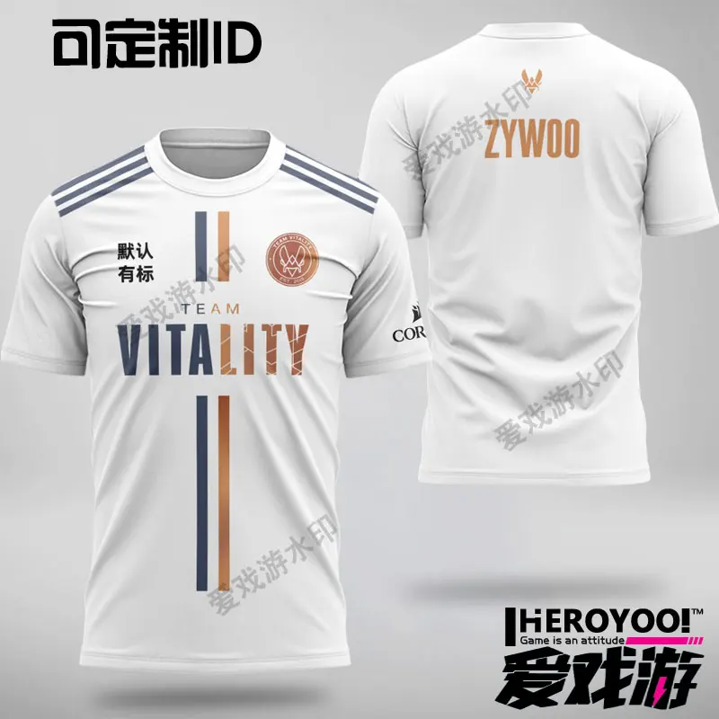 Vitality Team Kit Can Be with ID for Esports French Little Bee ZYWOO Game Suit Major Short Sleeved CSGO t shirt
