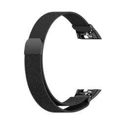 Magnetic Loop Stainless Steel Smartwatch Strap - Premium Metal Bracelet - Huawei Band6pro (Black)