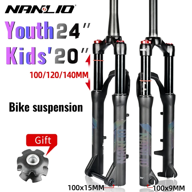 Nanlio Student Jugend Mountainbike Schock Kinder Fahrrad Federgabel 20 24  Zoll 140mm Schulter schloss Öl und Gas gabel - AliExpress