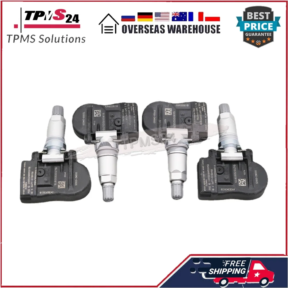 

Датчик давления воздуха в шинах 4х для Hyundai Accent Genesis Coupe Santa Fe Sonata Kia Forte Optima 315 МГц TPMS датчик давления воздуха 52933-2M000