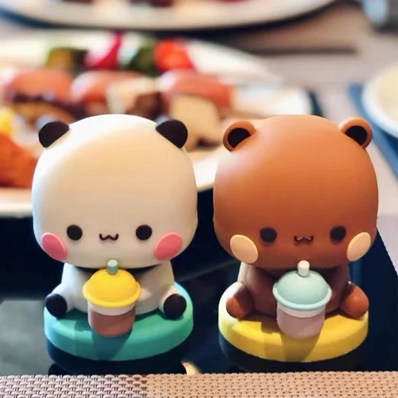 Quixotical Figurines Bobblehead Bubu Dudu, Ours Panda Kawaii Mignon Pour Décoration De Voiture, Bureau, Chambre – 1 Ou 2 Pièces, Cadeau Drôle Et Adorable