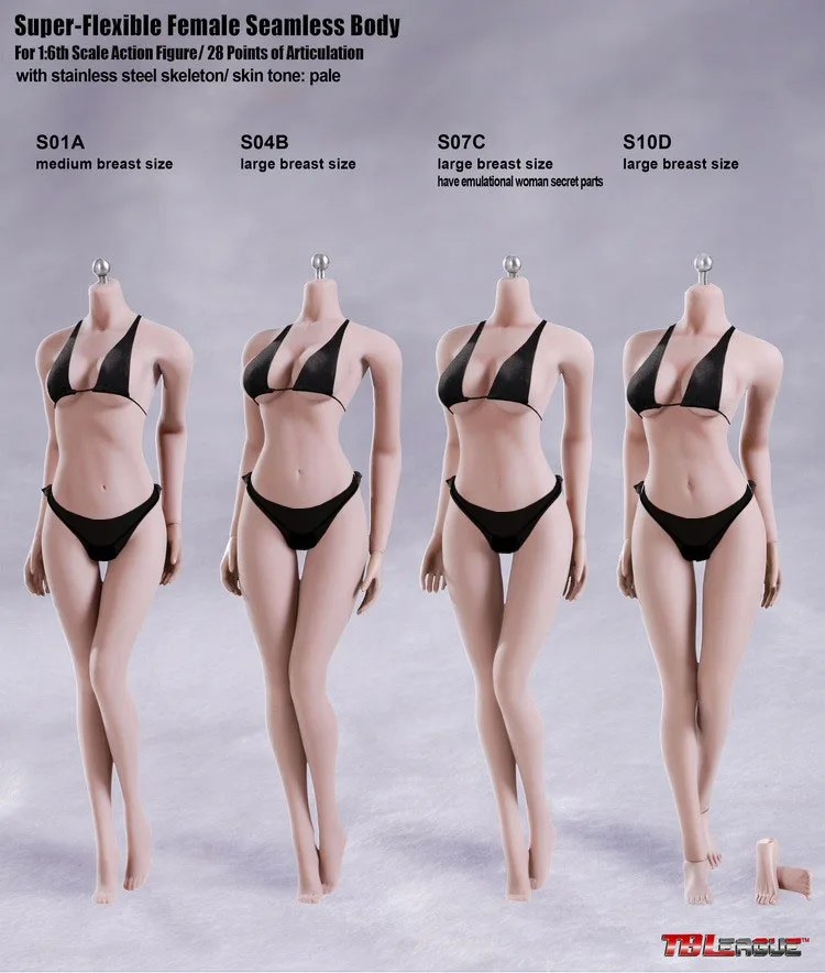 TBLeague S01A S04B S07C S10D Pale Skin Suntan Skin 1/6 Scale
