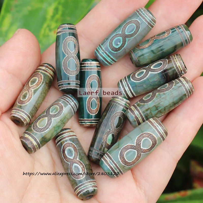 1Pcs , Around 10X30mm Many patterns Tibet Dzi agates  Beads ,For DIYJewelry making! Mixed wholesale for all items !