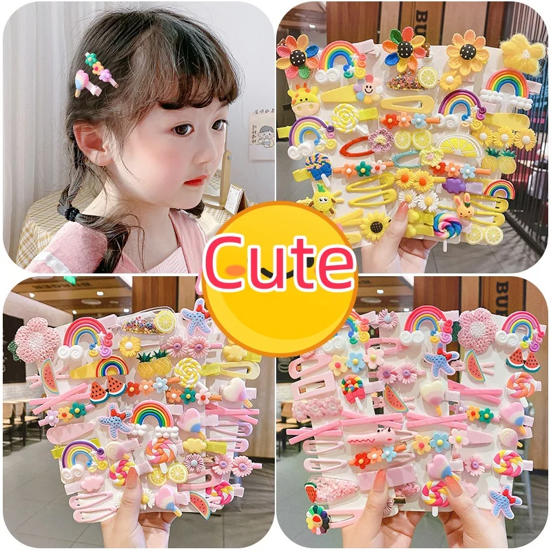14-8 teile/satz niedlichen Cartoon Bowknot Blume Haars pangen für Baby Mädchen handgemachte Farbe Haarnadel Haars pangen Kopf bedeckung Kind Haarschmuck