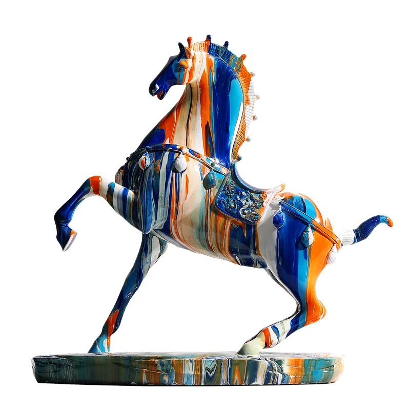 Xadrez criativo decoração de casa resina animal cavalo estátua desktop  decoração luxo sala estar decoração acessórios