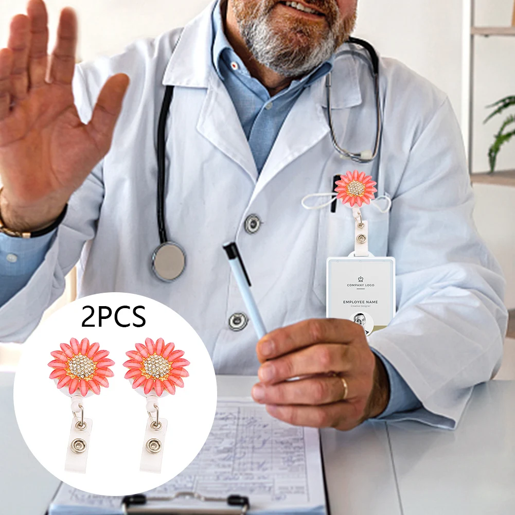 이름 태그 교사 배지 거치대 릴 클립 크리스탈 라인석 학생 절묘한 쉬운 매치, 넓은 사용 개폐식 디자인 랜야드, 2 개