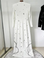 HIGH STREET Newest 2026 Designer Vestido Women's Long Sleeve Luxurious Crystal Diamonds Beaded Long Maxi Dress - Image 4