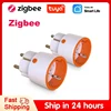 Tuya Zigbee Power Plug 16A EU Smart Home Plug App And Voice Control Energy Monitoring Child Lock Schedule Timer Power Socket 1