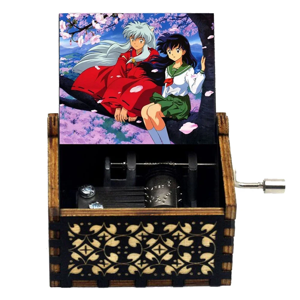 Anime InuYasha Black Music Box Melody To-love's-End Christmas Birthday Gifts Lovers Lucky Mascot Office Desk Home Decoration music box