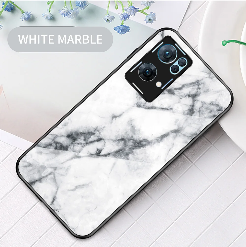 Coque Reo8 DECLAREYAO Coque en verre trempé rigide pour OPPO Renoa 7 6 5 4 3 Pro Plus Ace2 4Z 5Z 6Z 7Z Coque en silicone UL_voghion.com