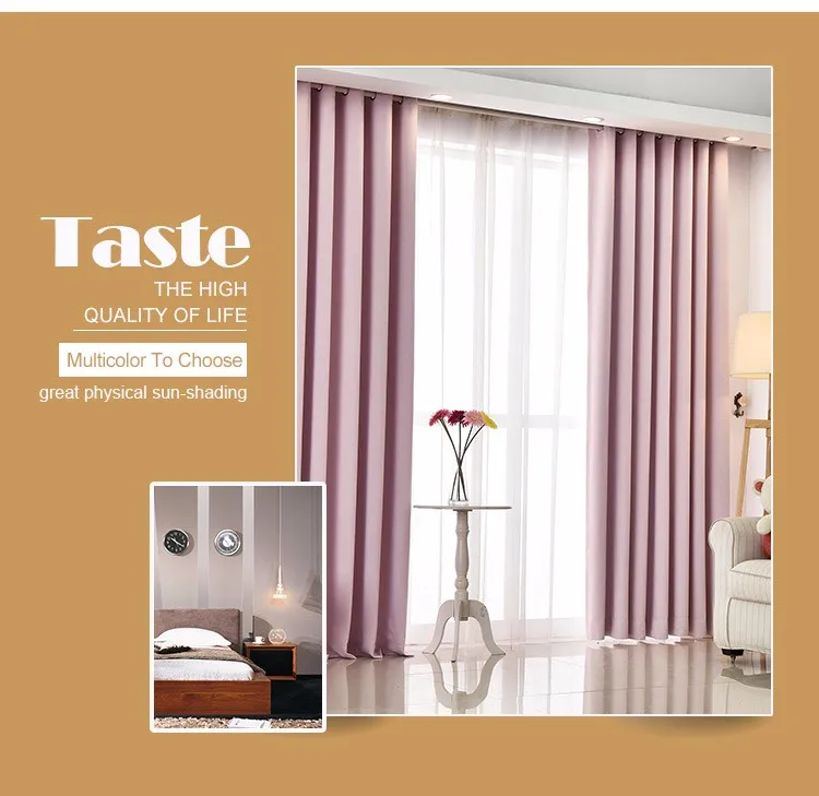 RYB HOME 2Pcs Modern Blackout Curtains for Living Room Solid Color Bedroom Curtains Ready-made Curtains Home Decoration