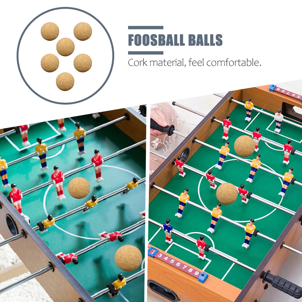 6 Pcs Table Soccer Professional Cork Foosball Wear-resistant Mini Kids Multi-function Replaceable Supply