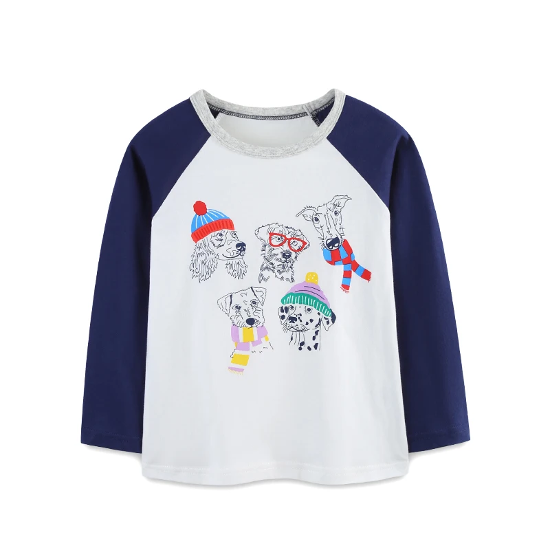 European and American fashion boy long sleeve T shirt autumn new color matching long sleeve sweatshirt cartoon print pullover