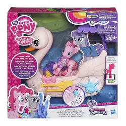 Hasbro – figurines de dessin animé My Little Pony, jouet de maison, Pinkie Pie Swan Boat B3600 