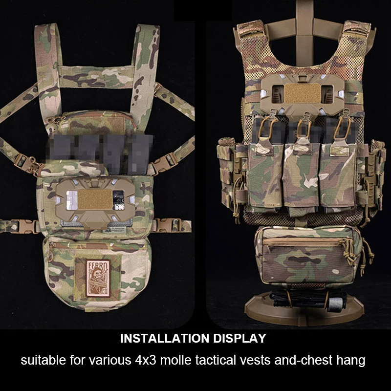 Tactical Chest Mobile Phone Plates Vest Holder Plates Carrier Panel  Military Tactical Vest Molle Folded Iphone Navigation Board