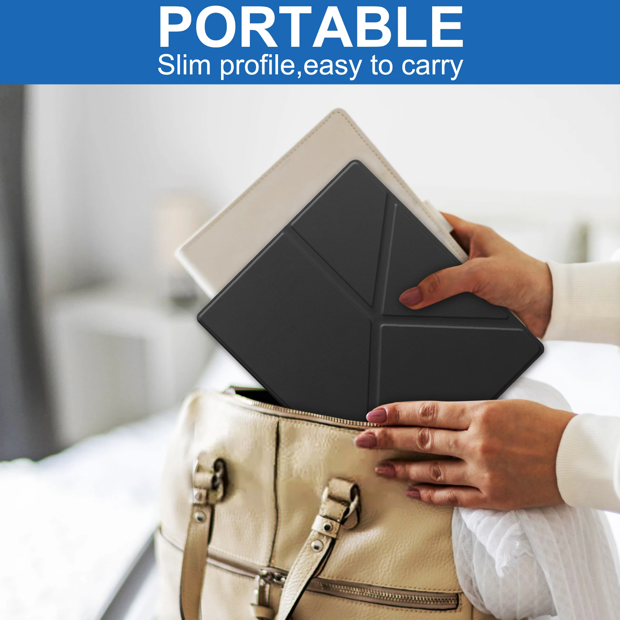 Premium 10.3-Inch Smart Magnetic PU Leather Foldable Stand Cover with Auto Sleep/Wake Functionality