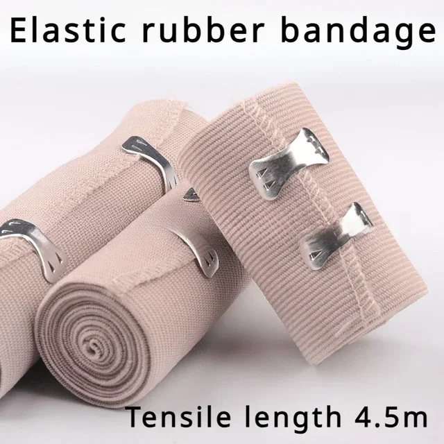 1 Roll Compression Bandage Wrap with Clips,Sports Bandages Tape for Ankle, Wrist, Arm, Leg Sprains First Aid Bandages Measure 1 Roll Compression Bandage Wrap with Clips,Sports Bandages Tape for Ankle, Wrist, Arm, Leg Sprains First Aid Bandages Measure