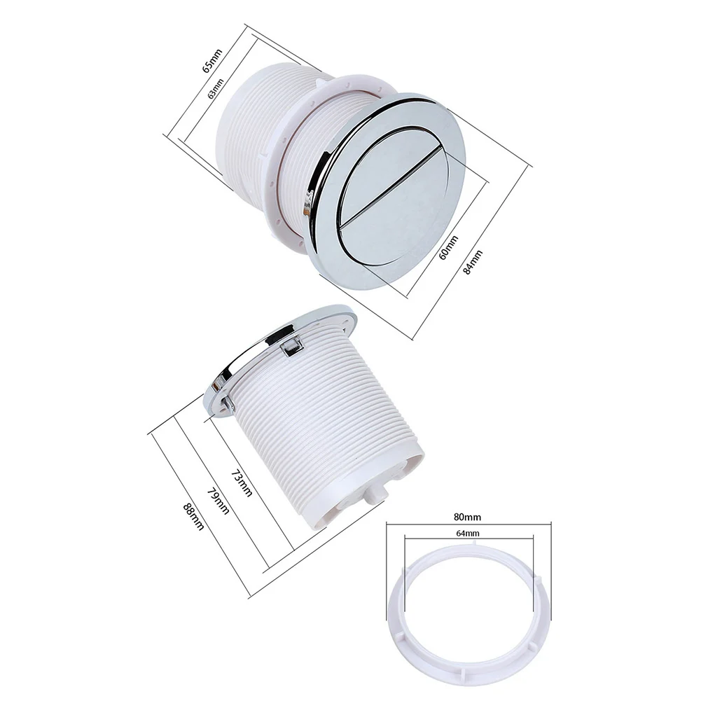Twin Hose Toilet Push Button Dual Flush Air Type Pneumatic Flush Switch Home Improvement Bathroom Fixture