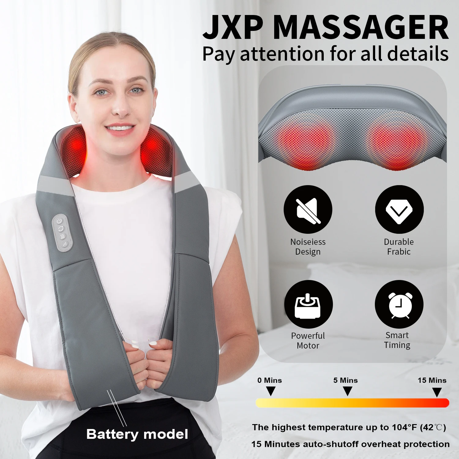 Rechargeable U Shape Massager Electrical Shiatsu Back Body Neck