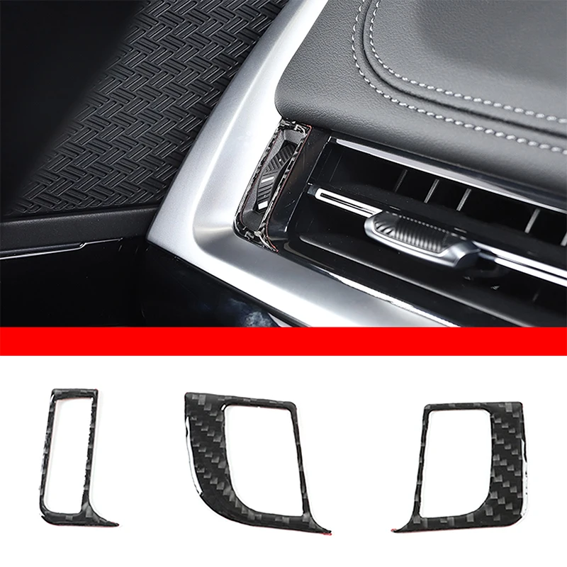 Per Bmw X1 U10 U11 2023-2024 Lato Auto Presa D'Aria Cornice Decorazione Adesivo Morbido Accessori Interni In Fibra Di Carbonio 3 Pezzi