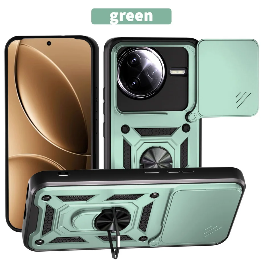 Armor Hybrid Metal Ring Holder Camera Protective Case Cover