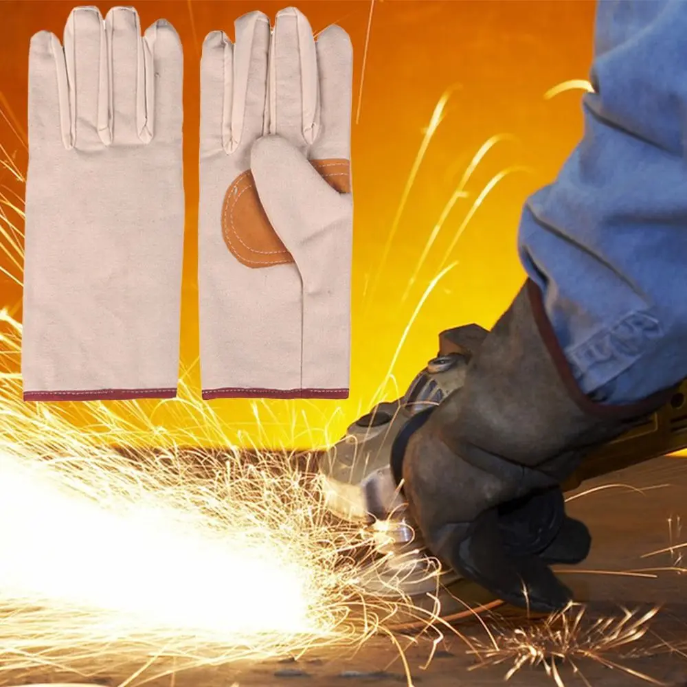 

Canvas Welding Gloves Double Decker Canvas Welder Supplies Work Gloves Heat Insulation Thickening Protective Mittens Workplace