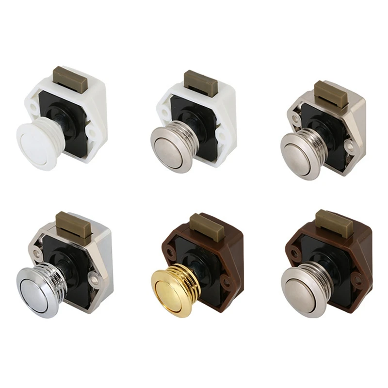 

4 PCS Camper Push Lock 20Mm RV Boat Motor Home Cabinet Drawer Latch Button Lock, Suitable For Furniture Hardware